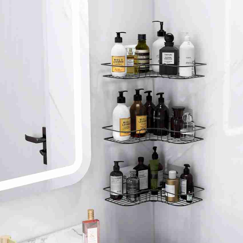 Plantex Bathroom Corner Self Adhesive Shelf/Rack/Storage Organizer