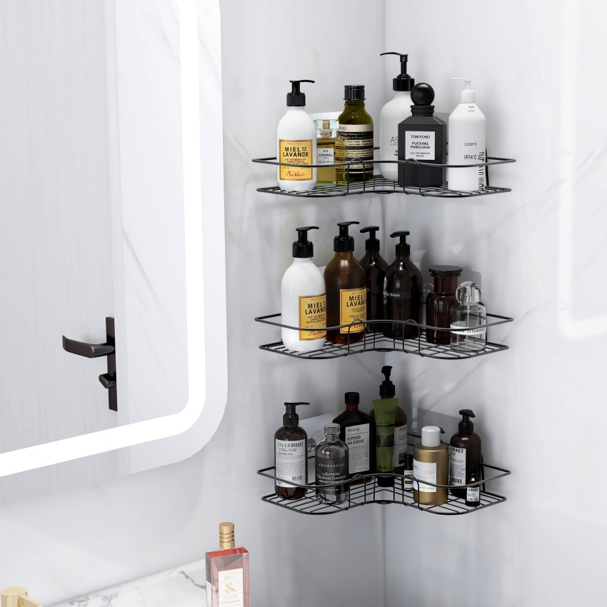 Plantex Bathroom Corner Self Adhesive Shelf/Rack/Storage Organizer - Bathroom  Accessories