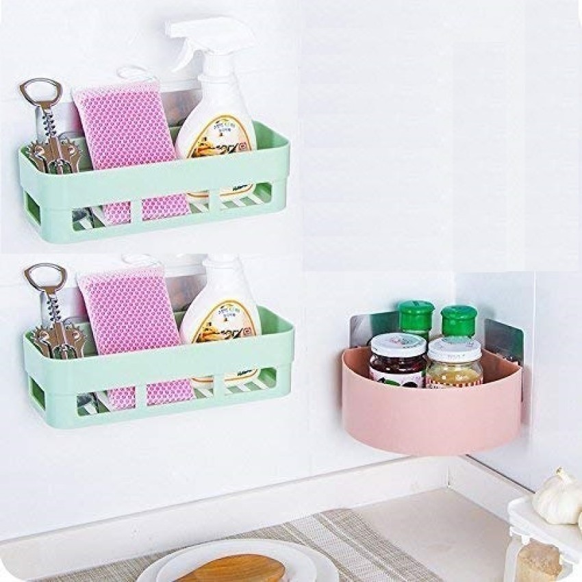 Plastic Suction Cup Bathroom Kitchen Storage Rack Organizer Shower