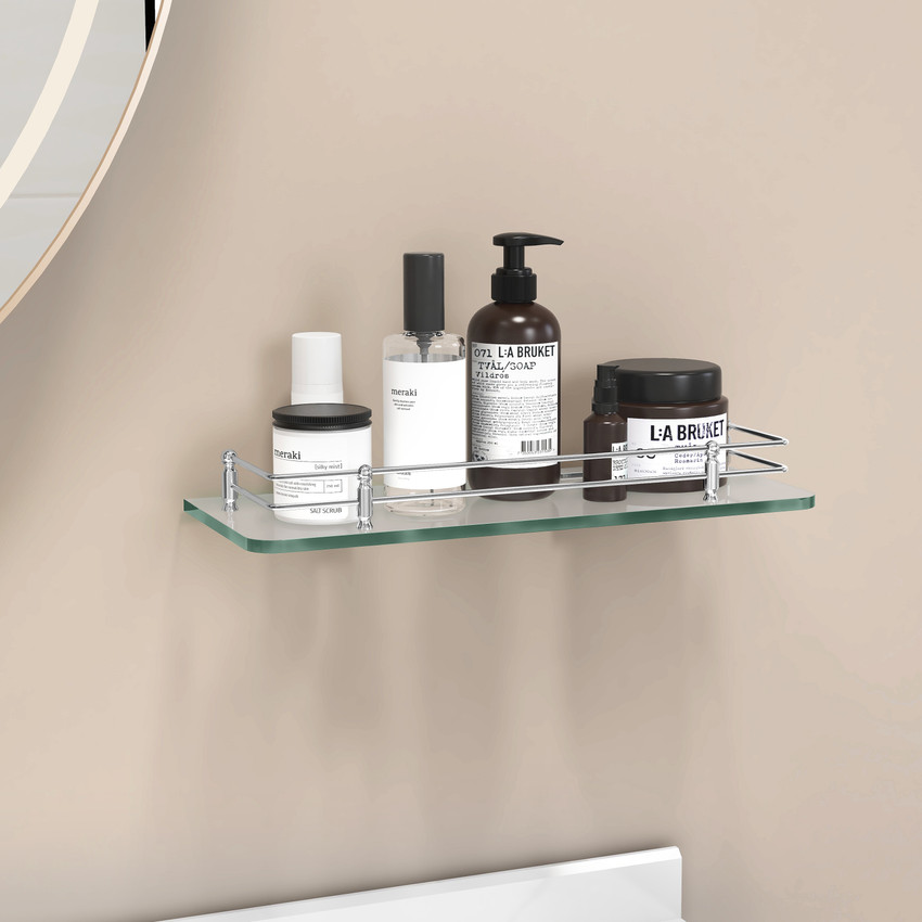 Glass shelves 2025 for bathroom