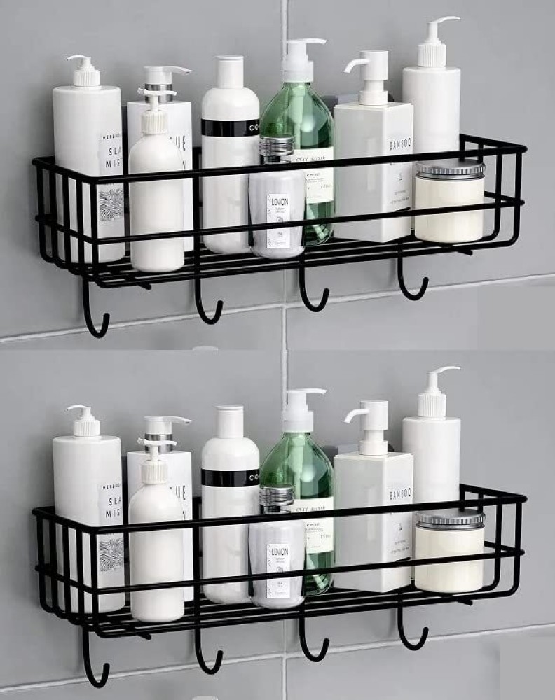 Bathroom Shelf with Hooks Self-Adhesive Multipurpose