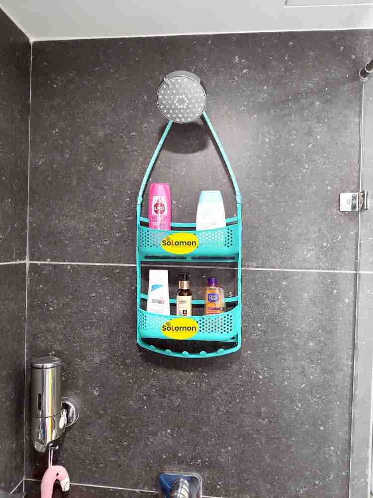 Solomon ™ Premium Quality 2 Layer Bathroom Shower Shelve Hanging Shower  Caddy Rack For Shampoo, Conditioner, Soap, Body Wash, Plastic Wall Shelf