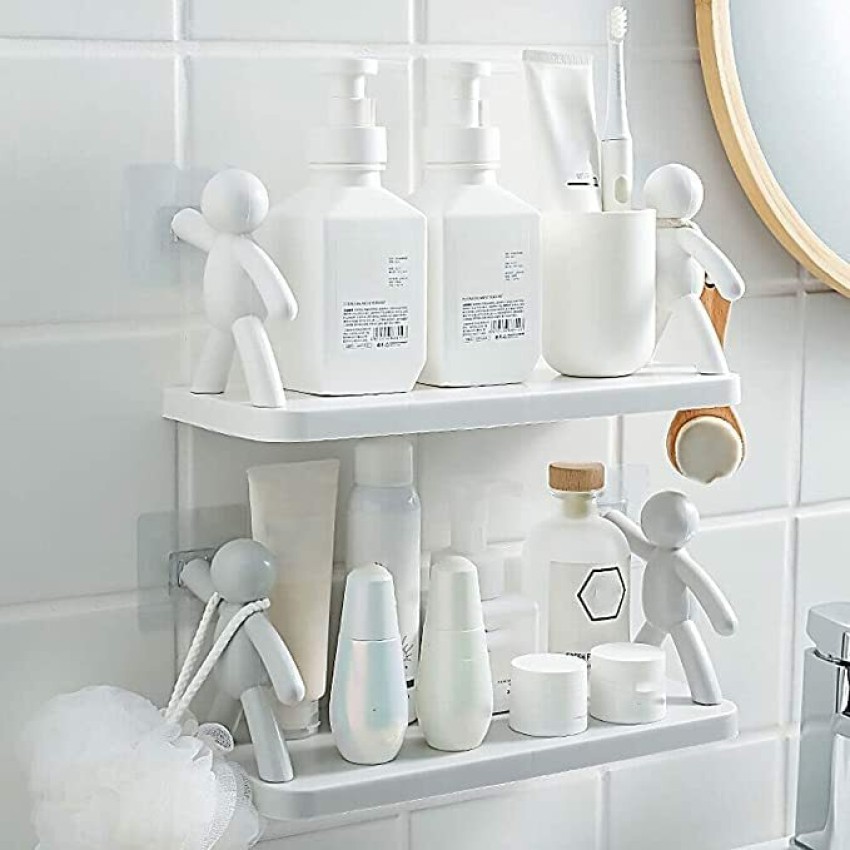 Bathroom Shelf with Hooks Self-Adhesive Multipurpose