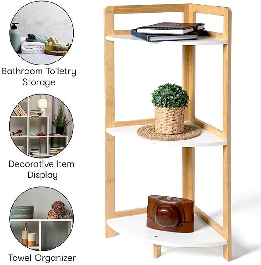 anko Bamboo White 3 Tier Corner Wooden Wall Shelf Price in India Buy anko Bamboo White 3 Tier Corner Wooden Wall Shelf online at Flipkart