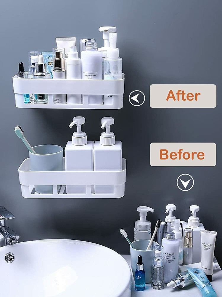 Buy MorivaHomes Self-Adhesive Bathroom Shelf Organizer No Drilling