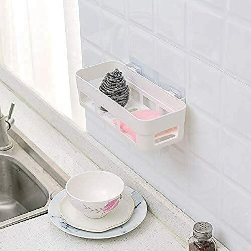 2pcs Silver Hanging Bathroom Shelf, Wall Mounted Storage Organizer