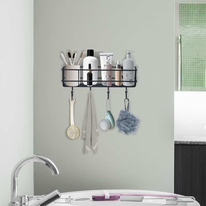 Plantex GI Steel Self-Adhesive Multipurpose Bathroom Shelf with