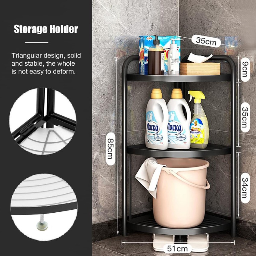 Plantex Bathroom Corner Self Adhesive Shelf/Rack/Storage Organizer