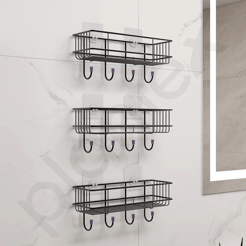 Plantex GI Steel Self-Adhesive Multipurpose Bathroom Shelf with