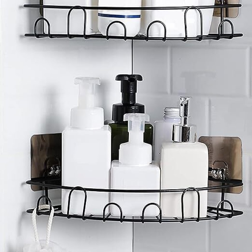 Wall Mount Rust Resistant Shower Caddy Shelf Organizer Rack in Silver (2  Pack)