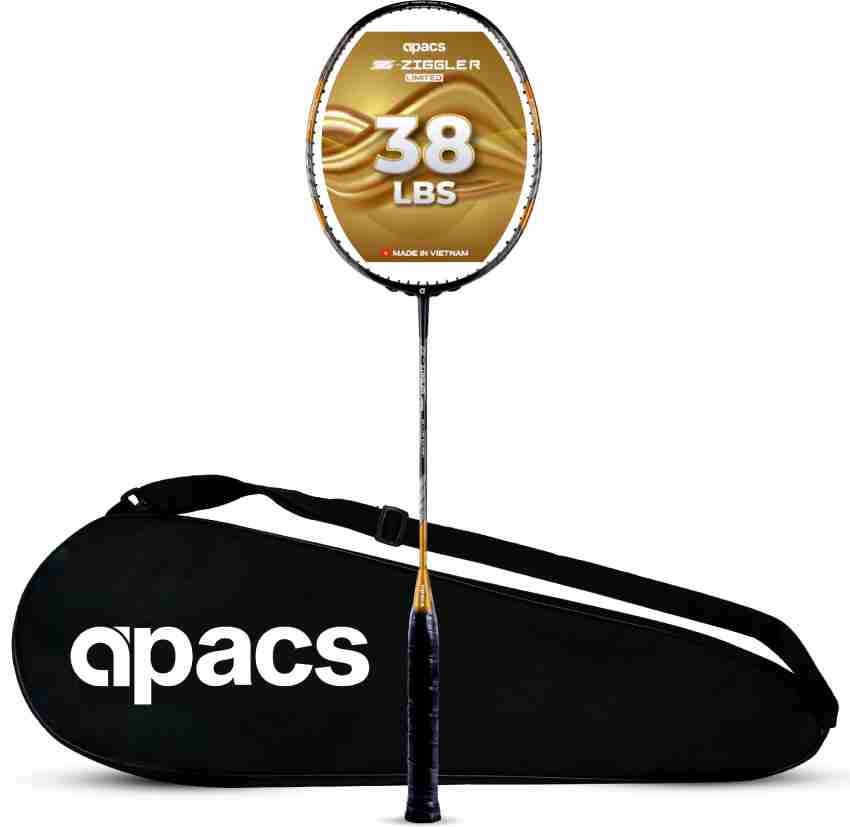 apacs Z-Ziggler Limited Edition (38 LBS) Black, Gold Unstrung Badminton  Racquet