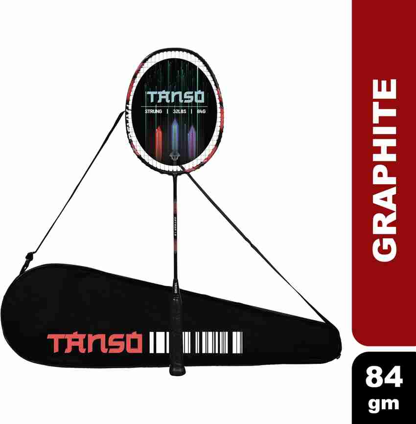 Tanso Katana 1.0 Full Graphite Strung Badminton Racket with Free Full Cover Red Strung Badminton Racquet Tanso Katana 1.0 Full Graphite Strung Badminton Racket with Free Full Cover Red Strung Badminton Racquet