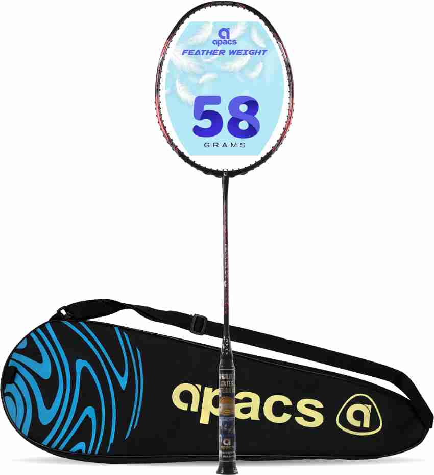 apacs Feather Weight 55 (58grams, World's Lightest) | Made with 40T  Japanese Graphite Orange Unstrung Badminton Racquet