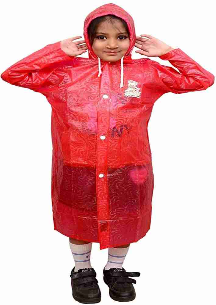 Girls red raincoat top