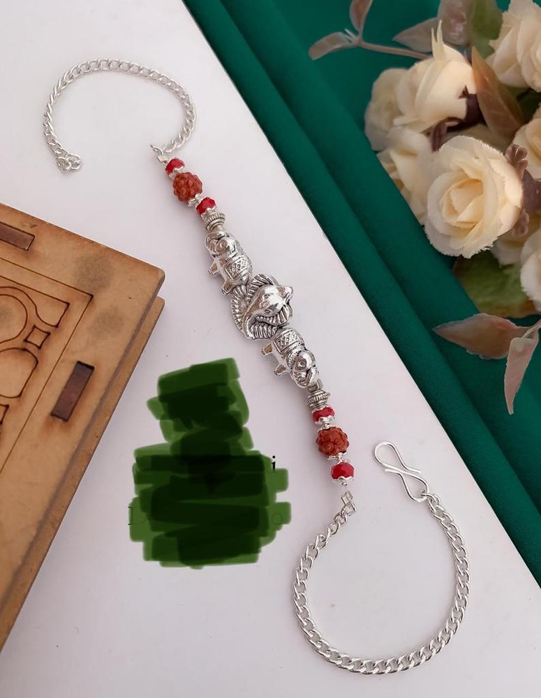 Silver rakhi bracelet for brother online