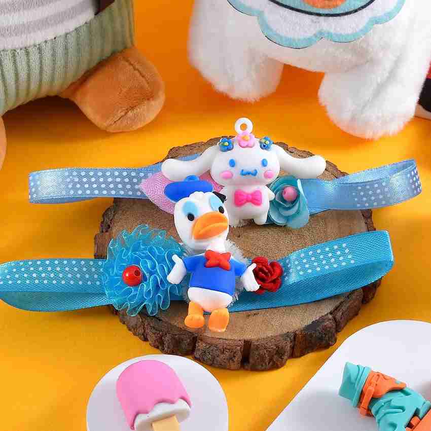Home Genie Bunny and Duck Rakhi Cartoon Rakhi Combo For Siblings