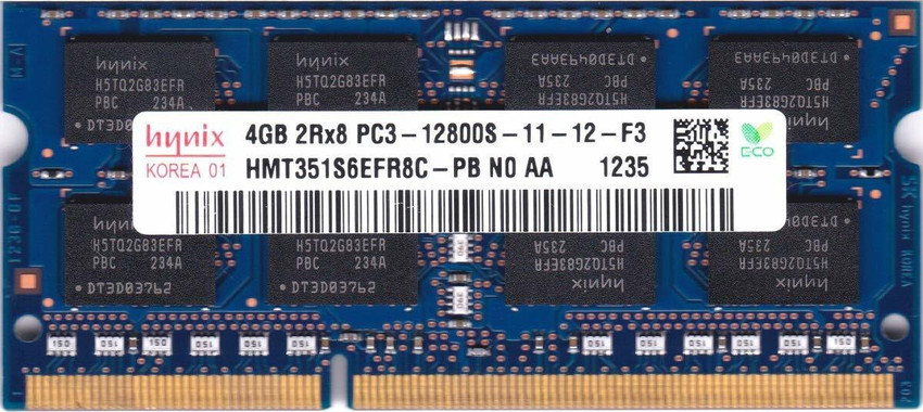 1円～ hynix PC3-12800S DDR3-1600 4GB×2枚 合計 8GB ノート用メモリ 動作品 ★ SK hynix PC3-12800S (DDR3-1600)  204pin 4GBx2枚 8GB ノート