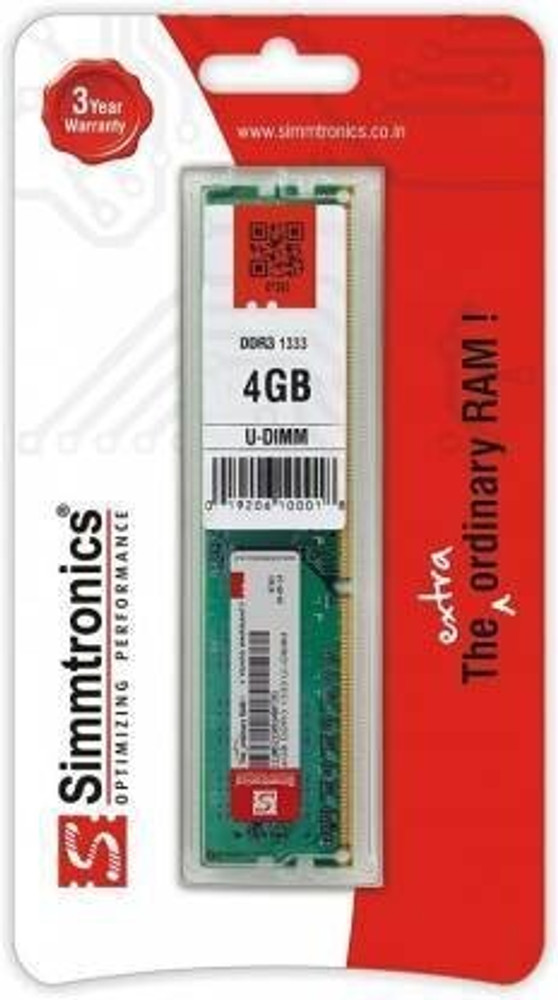 simtronics 4 GB DDR3 1333 Desktop DDR3 4 GB PC Simmtronics 4 Gb Ddr 3 Ram 1333 Mhz Pc 10600 For Desktop simtronics Flipkart
