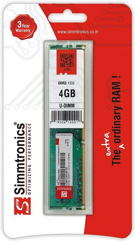 simtronics 1333 DDR3 4 GB Dual Channel PC DESKTOP RAM 4GB DDR 3 ram 4gb simtronics Flipkart