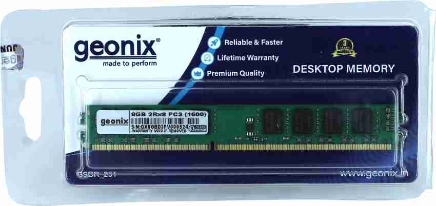 GEONIX RAM DDR3 8 GB (Dual Channel) PC SD RAM (GX 1600 MHZ)
