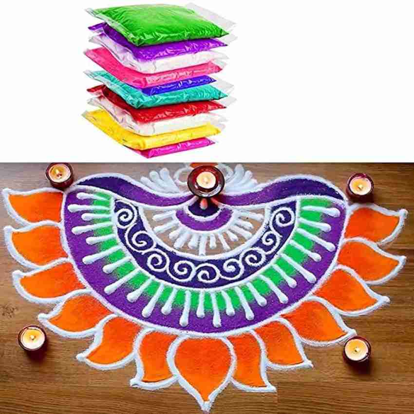  IMTION ® 10 Rangoli Colour Powder Rang for Diwali,Red,Green,  Yellow, White,Orange,Pink,Brown,Black,Blue,Other Rangoli Powder Set (10 Rangoli  Powder) : Arts, Crafts & Sewing