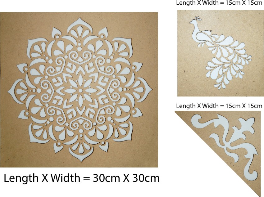 SWAG STATION Wood Latest Mandala Rangoli Making Tools Kit Set of 3, Rangoli  Stencils Big Size Rangoli Stencil Price in India - Buy SWAG STATION Wood  Latest Mandala Rangoli Making Tools Kit