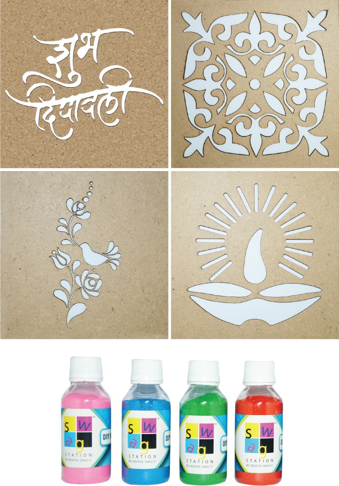 Creativity Diwali Floor Rangoli Art Ceramic Colours Diwali Rangoli