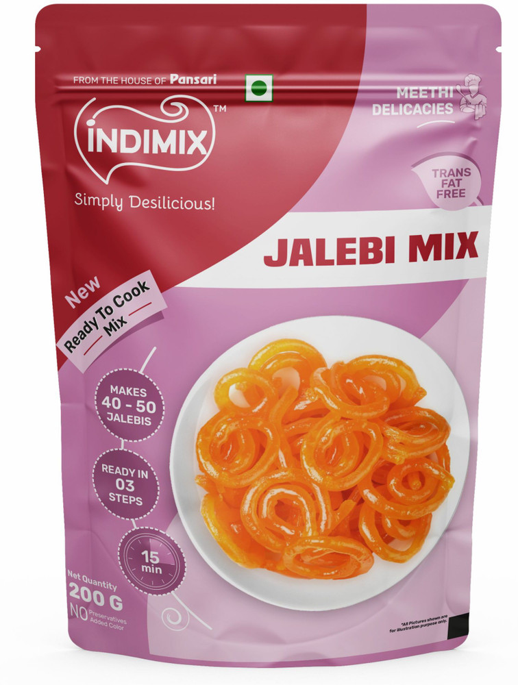 INDIMIX Instant Ready to Cook Jalebi Mix Ready In 3 Steps