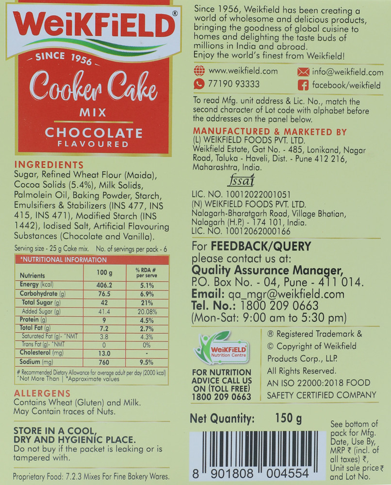 Top more than 127 weikfield cooker cake mix best kidsdream.edu.vn