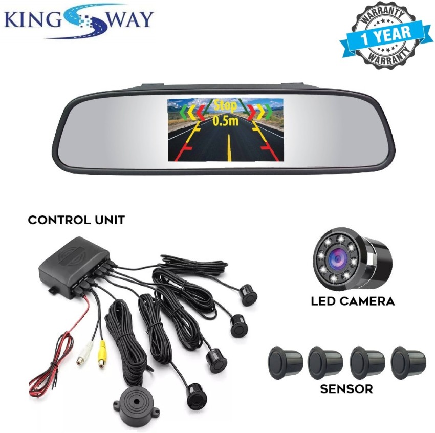 Kingsway Car Reverse Parking Sensor + Ultrasonic Alarm + CCTV IR Camera +  InDisplay Video Rearview Radar Mirror Price in India - Buy Kingsway Car  Reverse Parking Sensor + Ultrasonic Alarm +