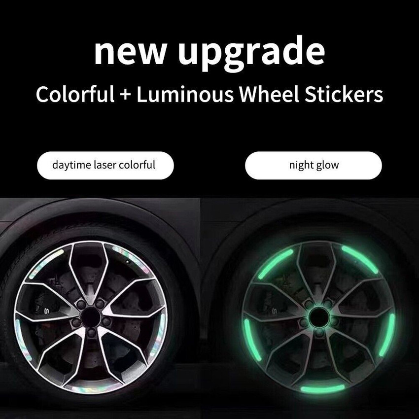US1984 Reflective Wheel Rim Stripe Decal Sticker for car and bike
