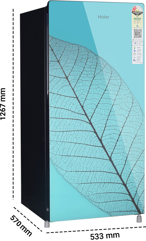 Haier 185 L Direct Cool Single Door 2 Star Refrigerator with Glass DoorDEFT  TechnologyLarge Vegetable Box Online at Best Price in India | Flipkart.com