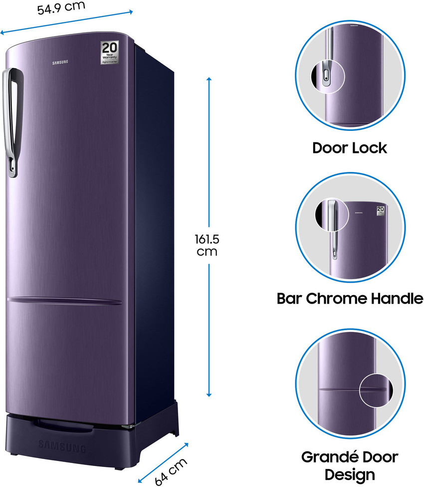 Samsung 255 litre fridge 5 star hot sale