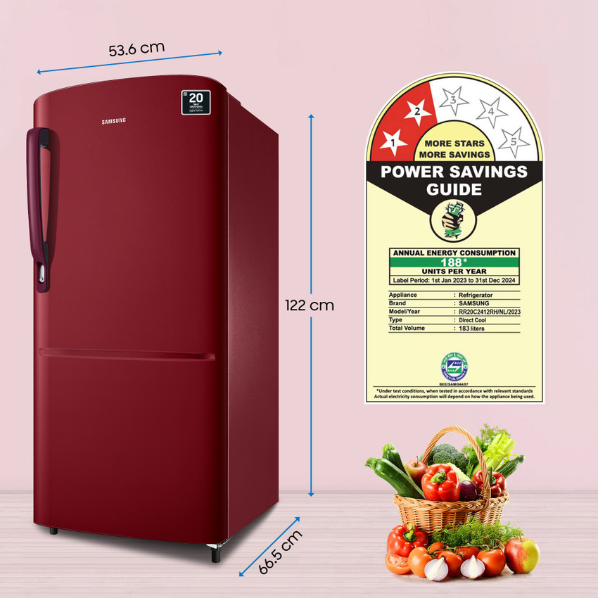 SAMSUNG 183 L Direct Cool Single Door 2 Star Refrigerator with Digital Inverter Online at Best Price in India Flipkart