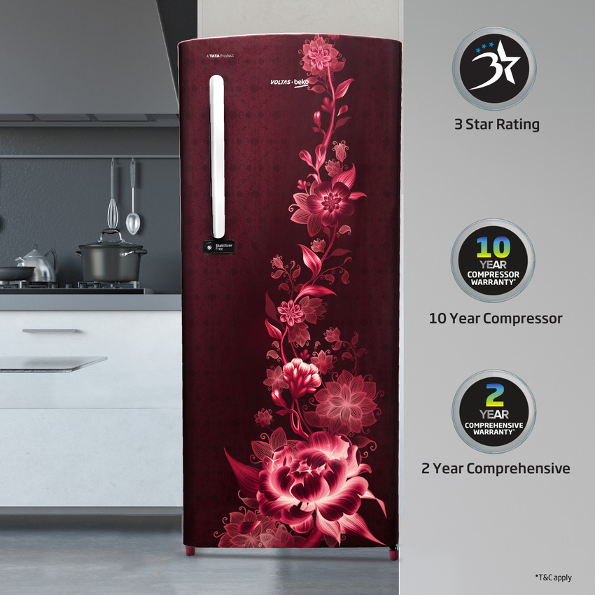 Voltas refrigerator price single door discount