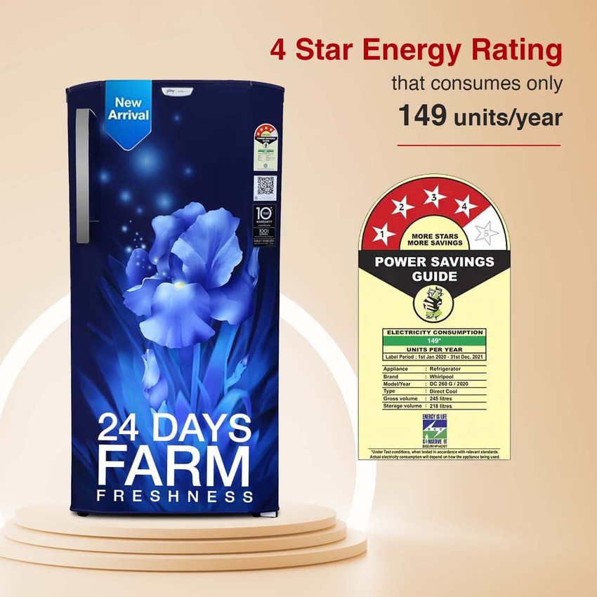 Godrej 180 L Direct Cool Single Door 4 Star Refrigerator with