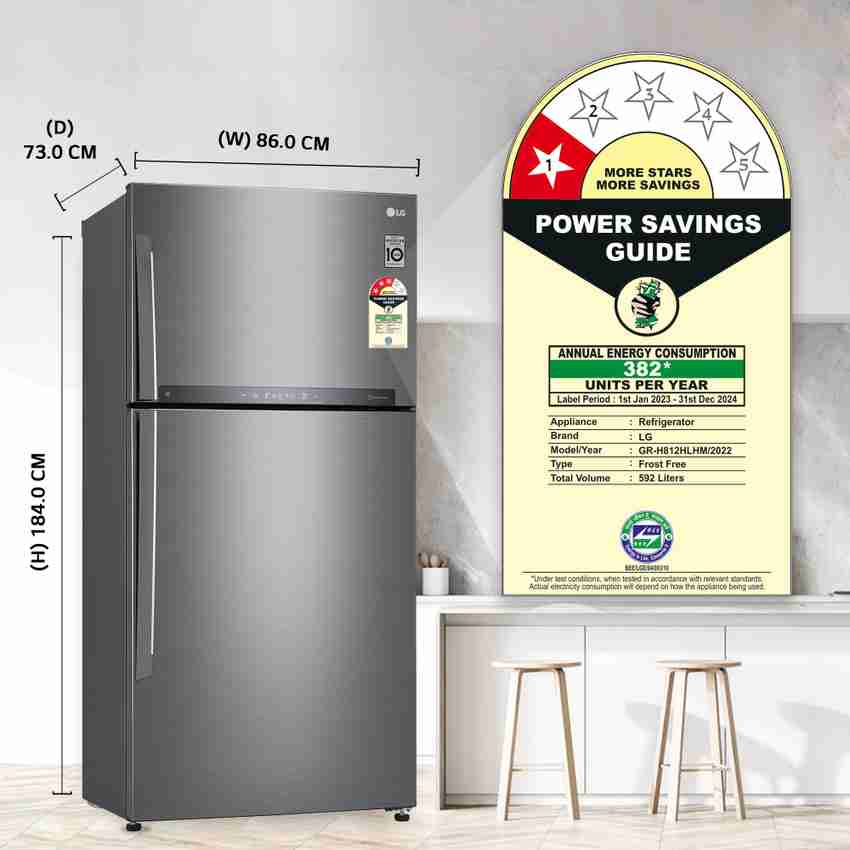 LG 592 L Frost Free Double Door 1 Star Refrigerator Online at Best 