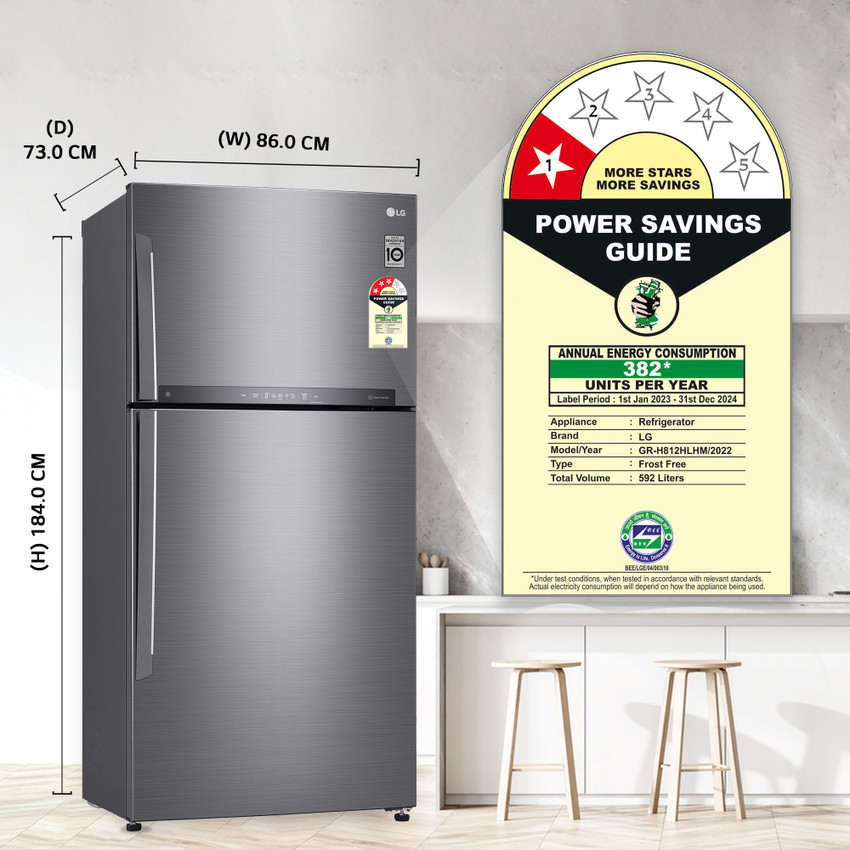 Lg double door fridge 670 deals litre
