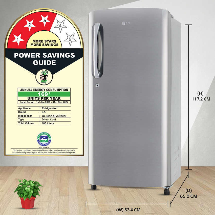 Power consumption of 180 ltr refrigerator on sale
