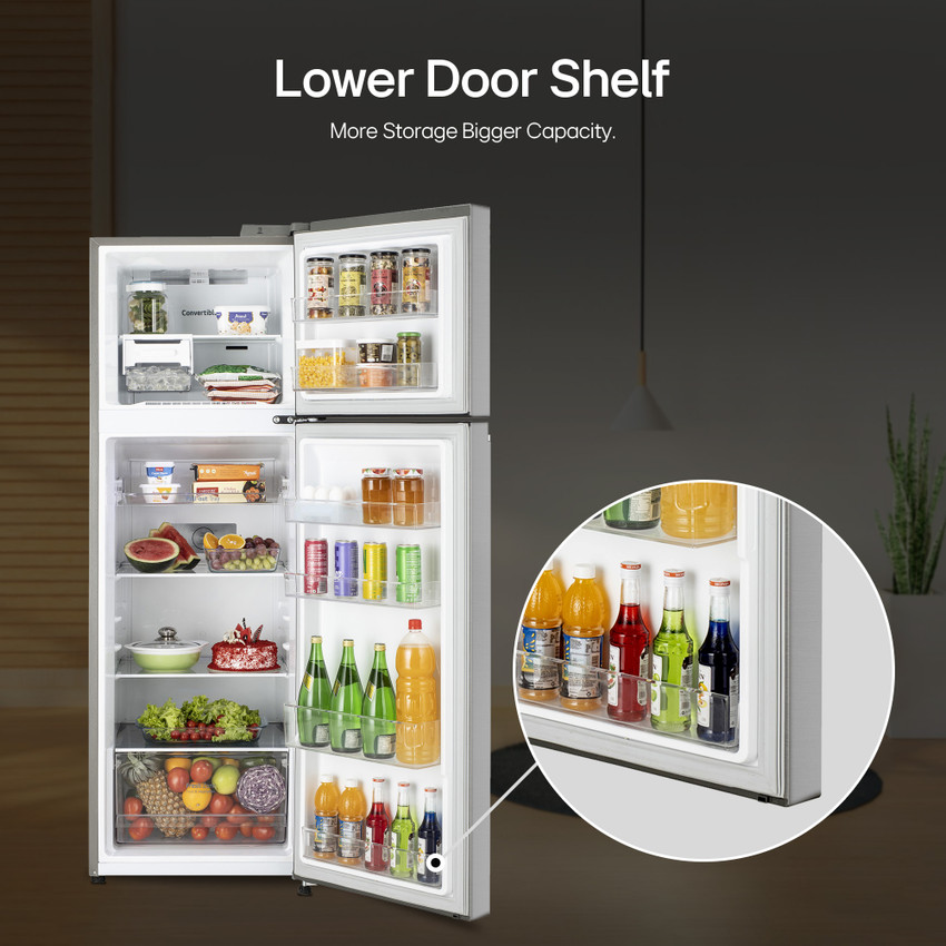 LG 272 L 3 Star Frost-Free Smart Inverter Compressor Double Door Refrigerator (GL-S312SPZX, Shiny Steel, Convertible & Multi Air Flow Cooling)