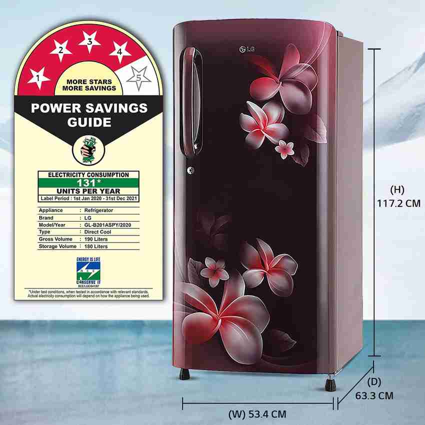 Lg 5 star shop refrigerator power consumption