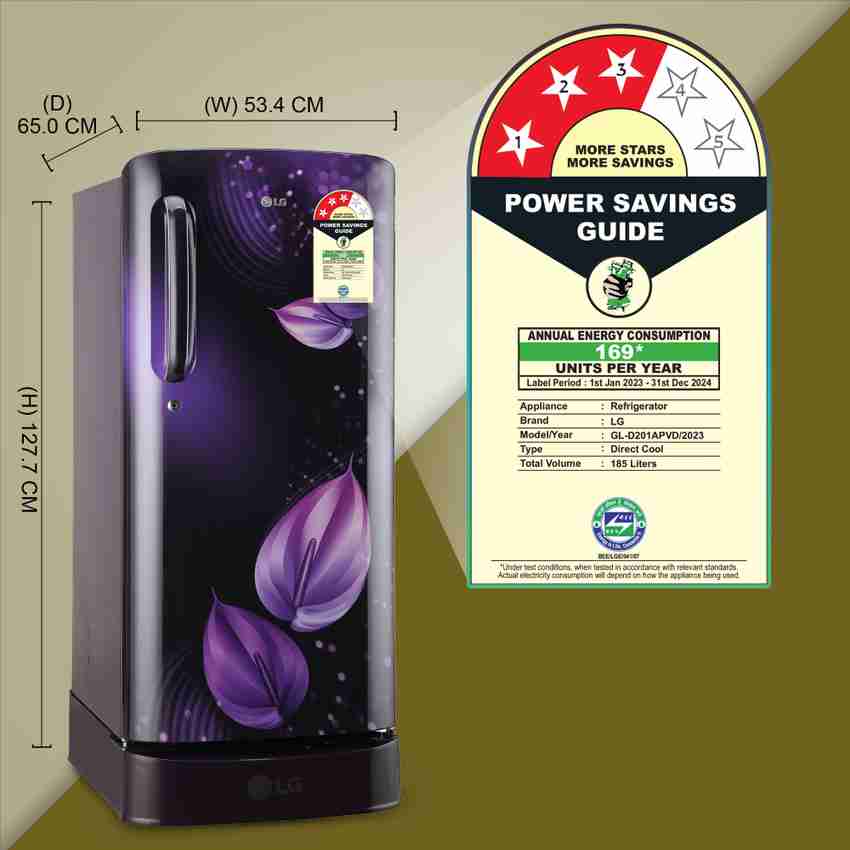 LG 185 L Direct Cool Single Door 3 Star Refrigerator with Base Drawer with Moist 'N' Fresh & Fast Ice Making Online at Best Price in India | Flipkart.com