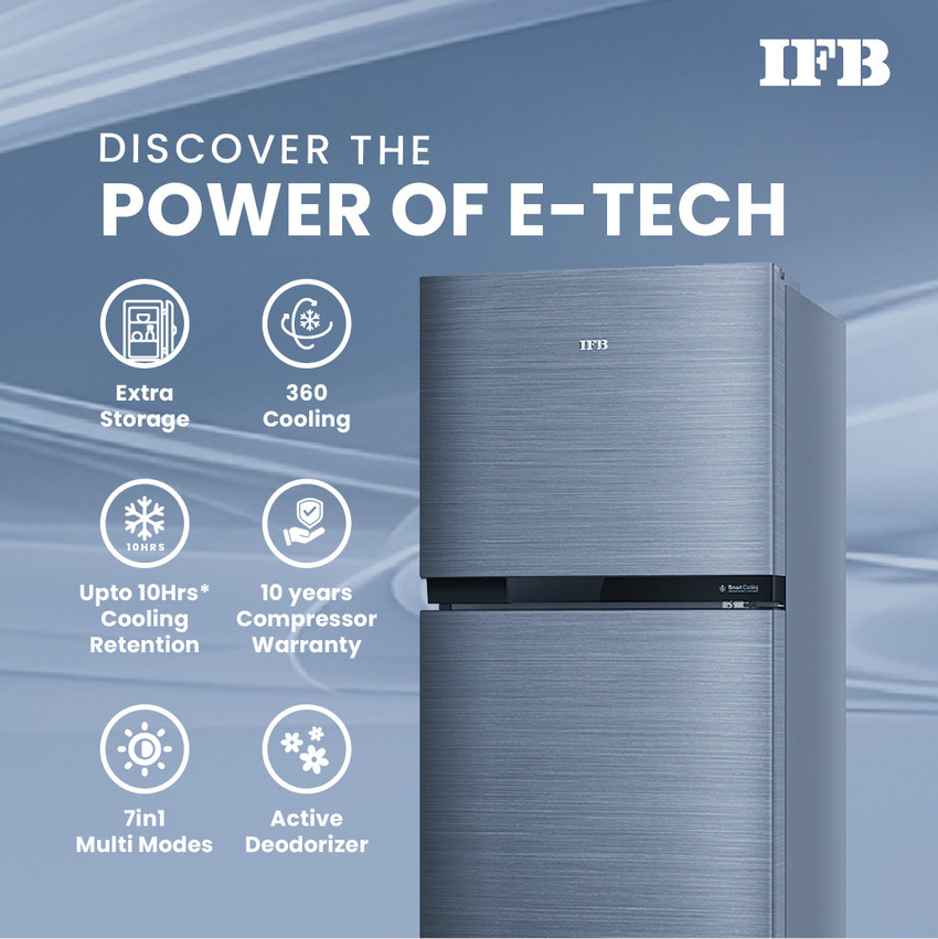 IFB 243 L Frost Free Double Door 2 Star Refrigerator with 7 in 1 Multi Mode with 360 Degree Cooling and Extraordinary Space Powered by E Tech Online at Best Price in India Flipkart