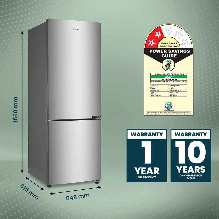 Haier 237 L Frost Free Double Door 2 Star Convertible Refrigerator with Convertible 8 in 1Turbo Icing Online at Best Price in India Flipkart
