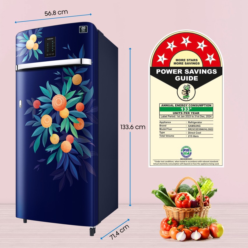 Samsung Refrigerator DC 215 L Orange Blossom Green Single Door 4