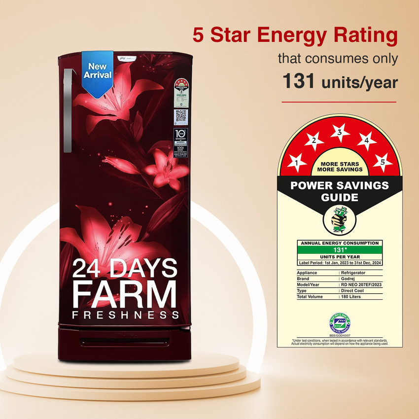 5 star refrigerator store power consumption