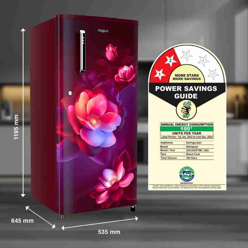 Whirlpool refrigerator 190 ltr power consumption on sale