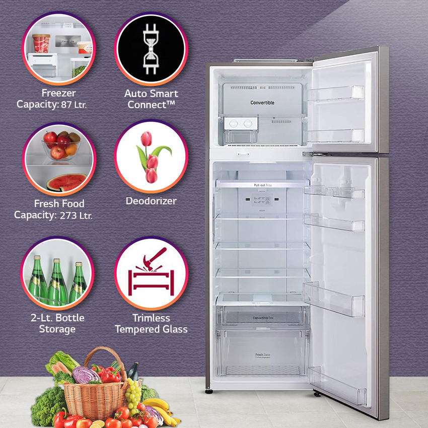 LG 360 L Frost Free Double Door 3 Star Convertible Refrigerator