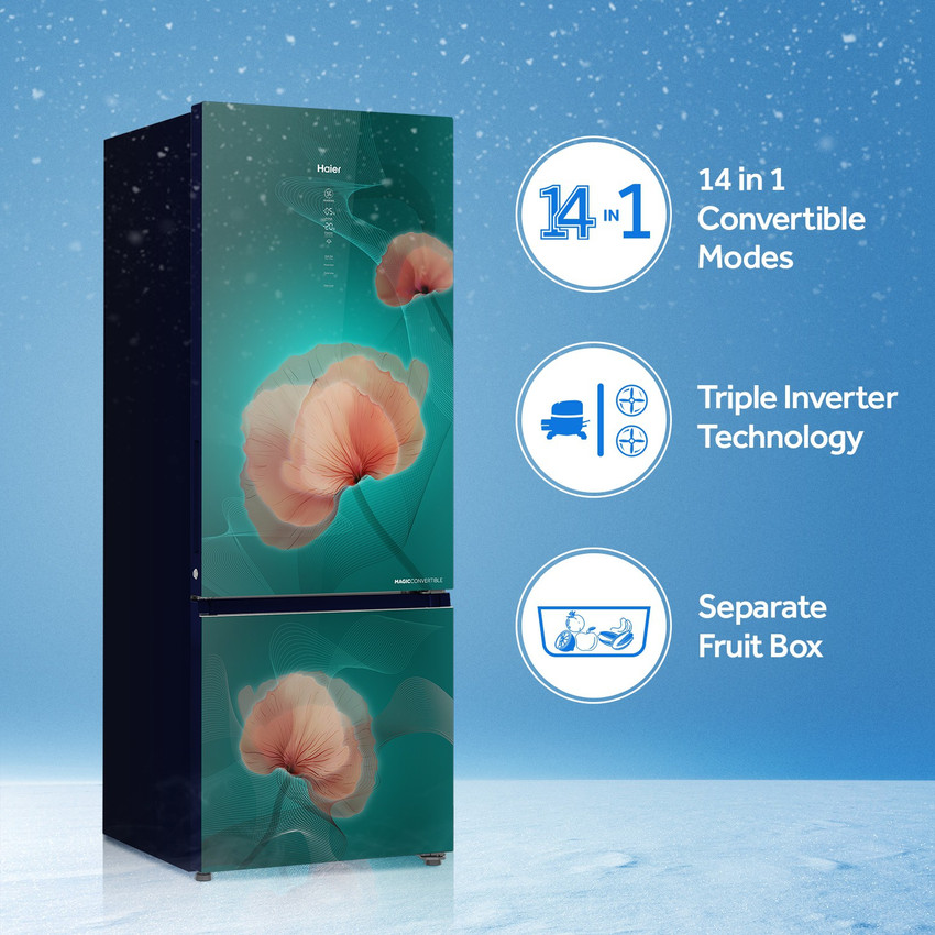Haier 346 L Frost Free Double Door 3 Star Convertible Refrigerator