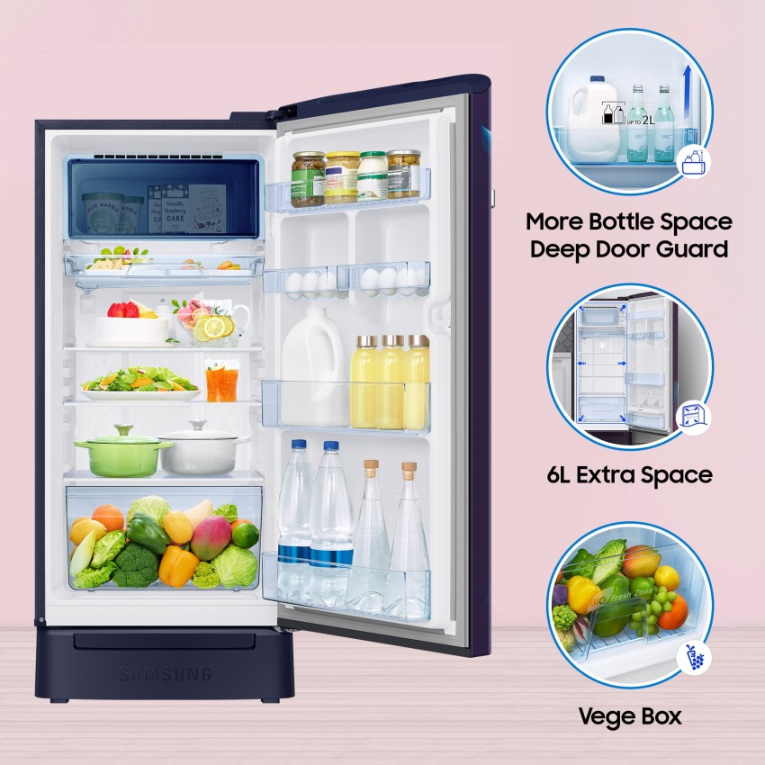 SAMSUNG 189 L Direct Cool Single Door 4 Star Refrigerator with Base Drawer  with Digi-Touch Cool Digital Inverter with Display